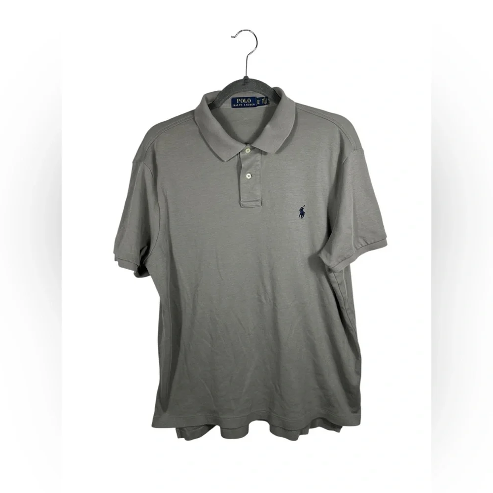 Polo Ralph Lauren Polo Shirt XL Gray Classic Logo Cotton‎ Short Sleeve